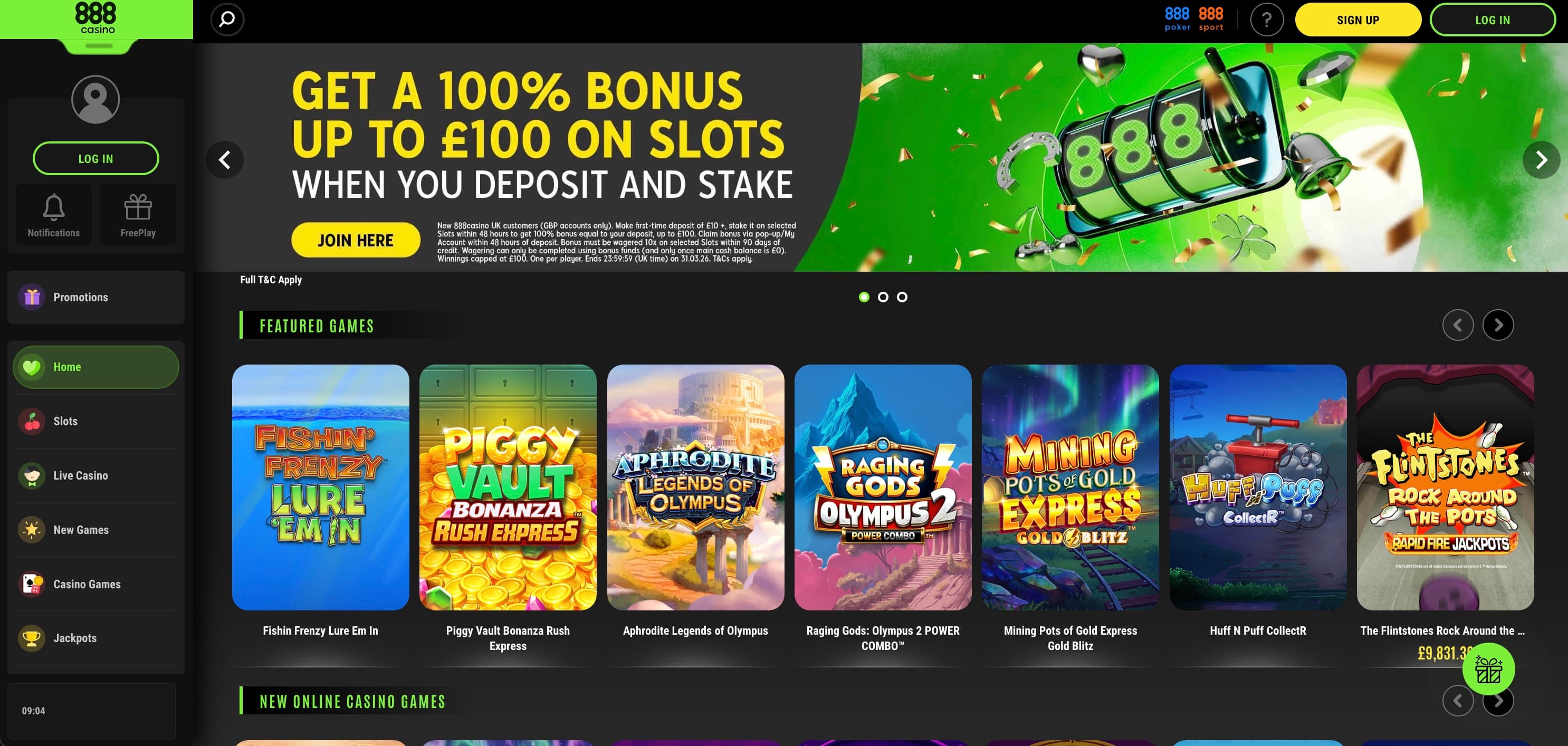 888 Casino casino screenshot