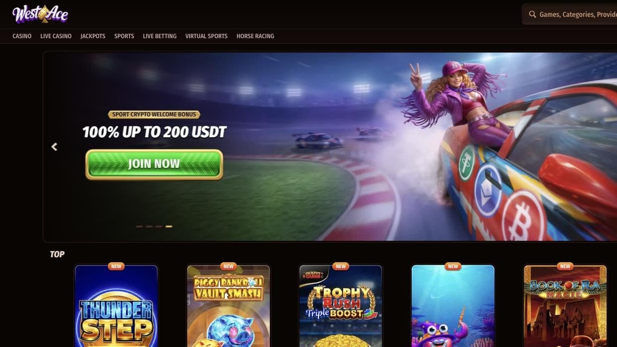 Westace casino screenshot